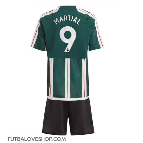 Dres Manchester United Anthony Martial #9 Preč pre deti 2023-24 Krátky Rukáv (+ trenírky)